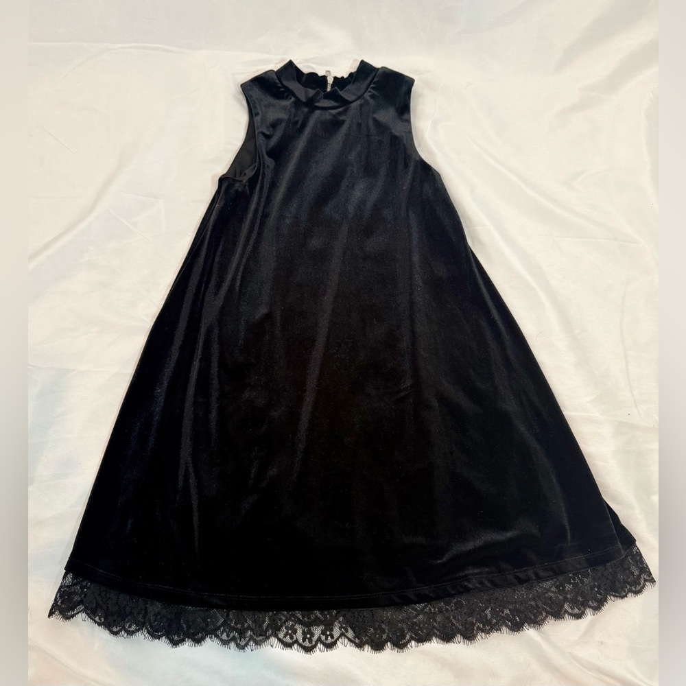 GB Girls black faux velvet dress size medium